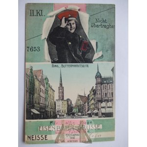 Nysa, Neisse, Rynek, dziecko, kolaż, 1909