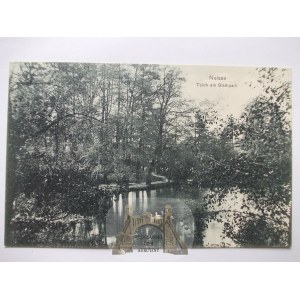 Nysa, Neisse, Teich im Park, 1912