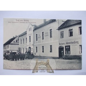 Nowaki bei Nysa, Straße, Gasthaus, um 1920