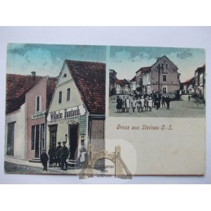 Ścinawa Mała bei Nysa, Geschäft, Straße, ca. 1910 (veröffentlicht 1942)