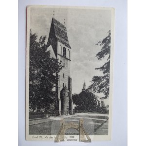 Kędzierzyn Koźle, Cosel, kościół, ulica, ok. 1937