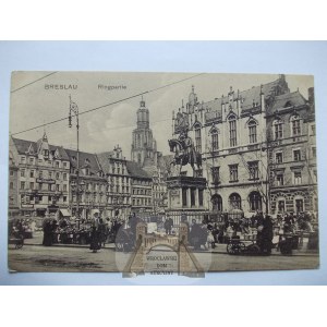 Wrocław, Breslau, Rynek, targowisko, 1911