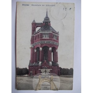 Wrocław, Breslau, Wasserturm, Sudecka-Straße, 1909