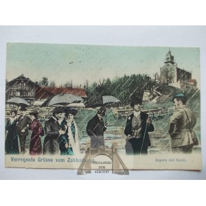 Ślęża, Zobtenberg, vrchol v daždi krásna koláž, cca 1910