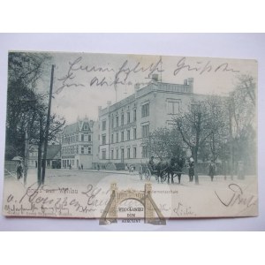 Wołów, Wohlau, street, military school, 1902