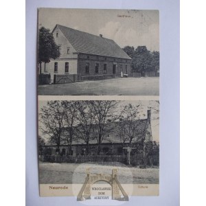 Stará Huta u Miliče, hostinec a škola, 1914