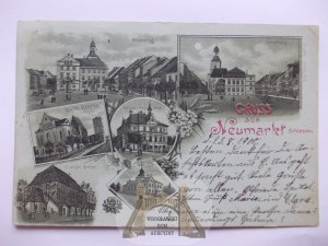 Środa Śląska, Neumarkt, litografia, 1900