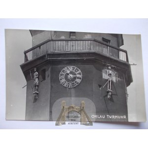 Oława, Ohlau, vežové hodiny, asi 1936