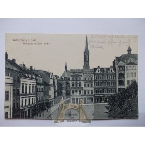 Wałbrzych, Waldenburg, Rynek, 1918
