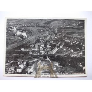 Wałbrzych, Waldenburg, Sobięcin, panorama lotnicza, ok. 1940