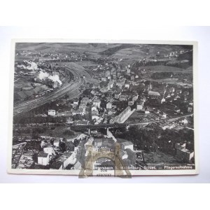 Walbrzych, Waldenburg, Sobięcin, letecké panorama, cca 1940