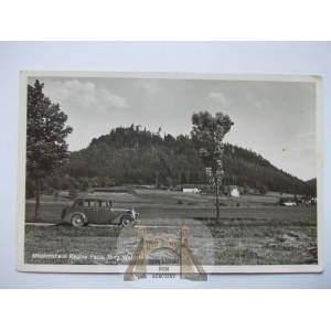 Slezský vrch, hrad, automobil, cca 1938