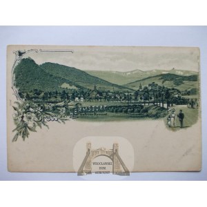 Sobieszów, Hermsdorf, Lithographie, ca. 1900