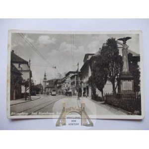 Cieplice, Warmbrunn, ulica, električka, asi 1938