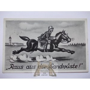 Swietoszow, Neuhammer, training ground, soldier on horseback, humorous, 1935