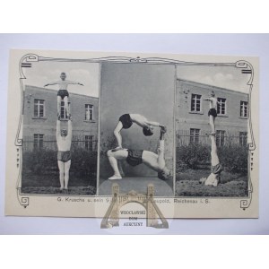 Bogatynia, Reichenau, gimnastycy Krusche i Leupold, ok. 1910
