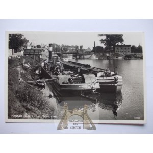 New Salt, Neusalz, Oder River, barges, 1937