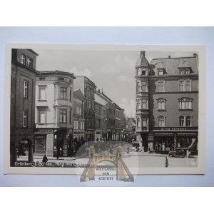 Zielona Góra, Grunberg, Rynek, ulica, ok. 1940