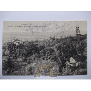 Krosno Odrzańskie, Crossen a. d. Oder, wzgórze Bismarcka, wieża widokowa, 1929