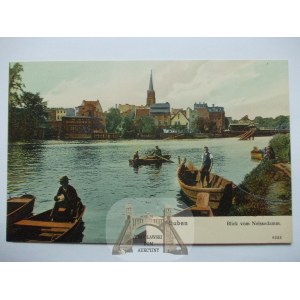 Gubin, Guben, rzeka, łódki, ok. 1902