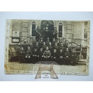 Palck near. Sulechow, fire department, firemen, private card, 1910