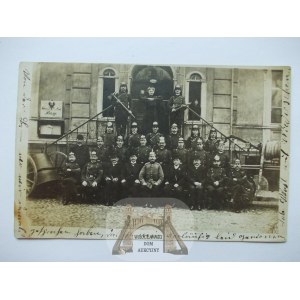 Palck bei. Sulechów, Feuerwehr, Feuerwehrleute, privates Blatt, 1910