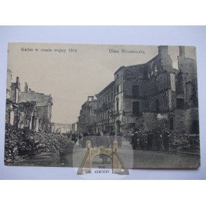 Kalisz, ulica Wrocławska w ruinie, 1914