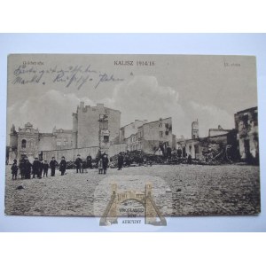 Kalisz, Gold Street in ruins, 1914