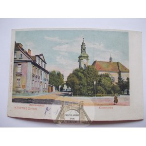 Krotoszyn, Krotoschin, ulica, kościół klasztorny, 1911