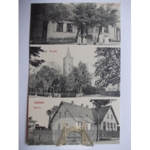 Jablonná u Rakoněvic, škola, kostel, obchod, asi 1908