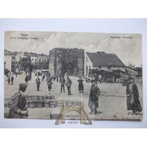 Lubicz near Torun, street, marketplace, 1915