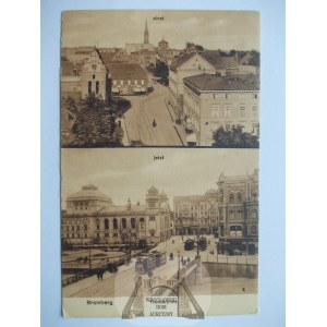 Bydgoszcz, Bromberg, Theatre Square once and now, 1910