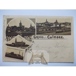 Chelmža, Culmsee, litografia, 1900