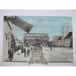 Nakło nad Notcią, Nakel, náměstí, obyvatelé, asi 1910