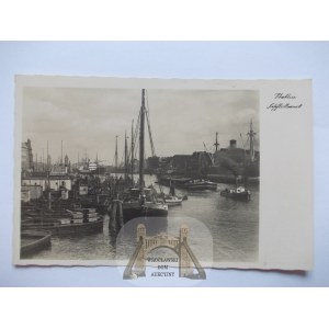 Szczecin, Stettin, port, photo, ca. 1935