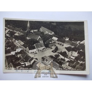 Złoocieniec, Falkenburg, panorama lotnicza, ok. 1935