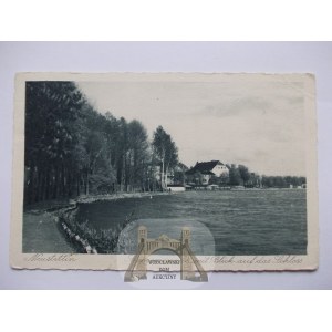 Szczecinek, Neustettin, promenada widok na zamek, 1933