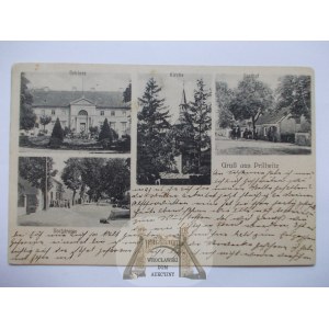 Przelewice k. Pyrzyce, pałac, kościół, ulica, 1905