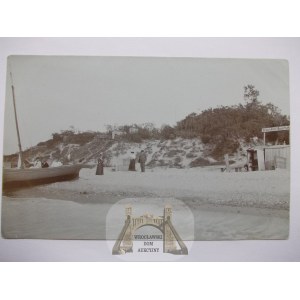 Chłopy, Bauerhufen u Mielna, pláž, raná fotografie, asi 1908