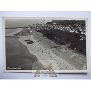 Darlowo, Rugenwalde, beach from a bird's eye view, 1940