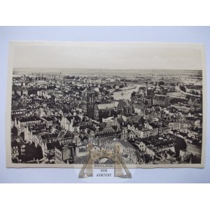 Gdańsk, Danzig, panorama z wieży kościoła Mariackiego, ok. 1940