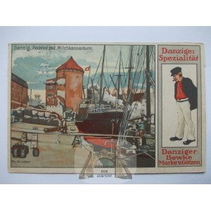 Danzig, Danzig, Gdanska Bowke, Werbung, gemalt von Schorn, 1913
