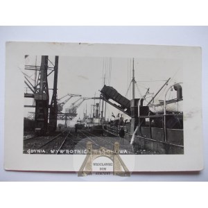 Gdyňa, prístav, sklápač vagónov, asi 1935