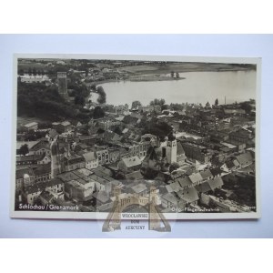 Człuchów, Schlochau, aerial panorama, 1939