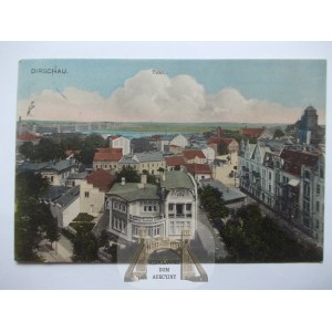 Tczew, Dirschau, zajímavé panorama, 1914