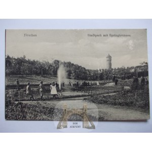 Tczew, Dirschau, park, water tower, 1916