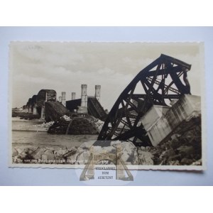 Tczew, okupace, zničený viadukt, 1940
