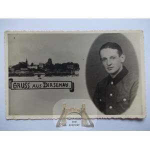 Tczew, occupation, German soldier, private card, circa 1942.