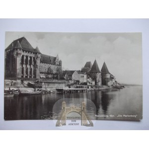 Malbork, Marienburg, Castle from the Nogat River, 1934