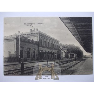 Starogard Gdański, Bahnhof, Bahnsteig, ca. 1912